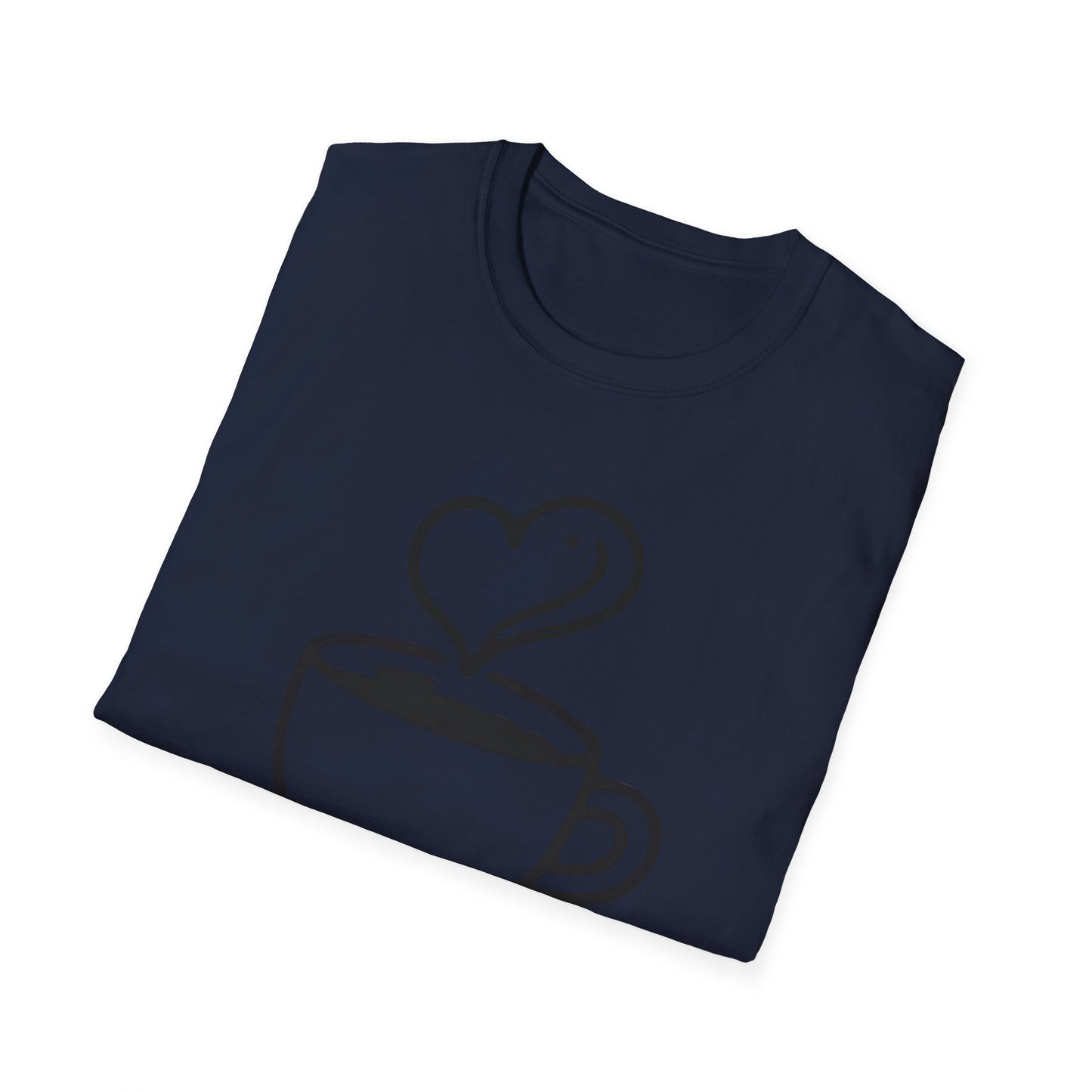 Coffee Lover T-Shirt Cute Heart Steam Coffee Cup Tee