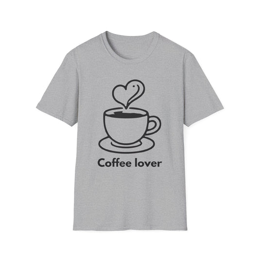Coffee Lover T-Shirt Cute Heart Steam Coffee Cup Tee