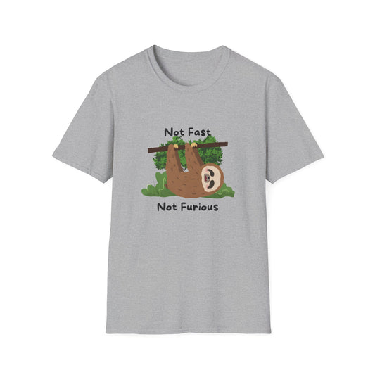 Not Fast Not Furious Sloth T-Shirt Cute Lazy Animal Graphic Tee