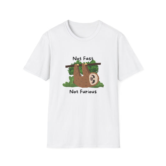 Not Fast Not Furious Sloth T-Shirt Cute Lazy Animal Graphic Tee