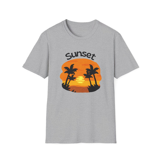 Sunset Palm Tee Retro Beach Sunset T-Shirt