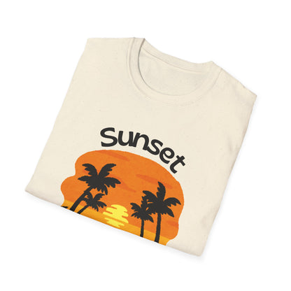 Sunset Palm Tee Retro Beach Sunset T-Shirt