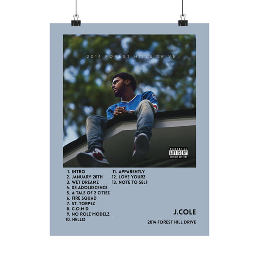 J.Cole 'Forest Hill Drive' Album Tracklist Poster