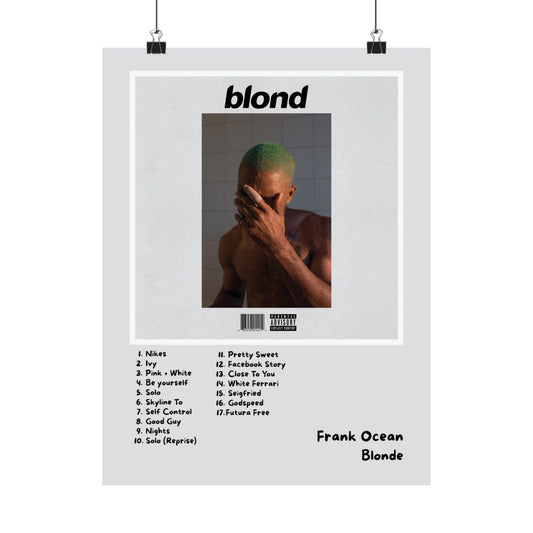 Frank Ocean 'Blond' Album Tracklist Poster