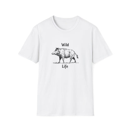 Wild Life Boar T-Shirt Vintage Sketch Animal Graphic Tee