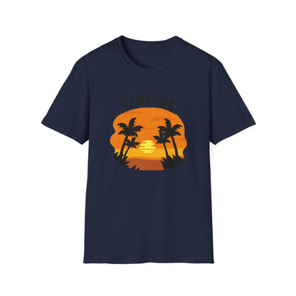 Sunset Palm Tee Retro Beach Sunset T-Shirt