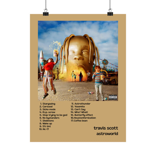 Travis Scott 'Astroworld' Album Tracklist Poster