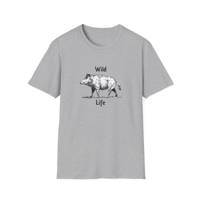 Wild Life Boar T-Shirt Vintage Sketch Animal Graphic Tee