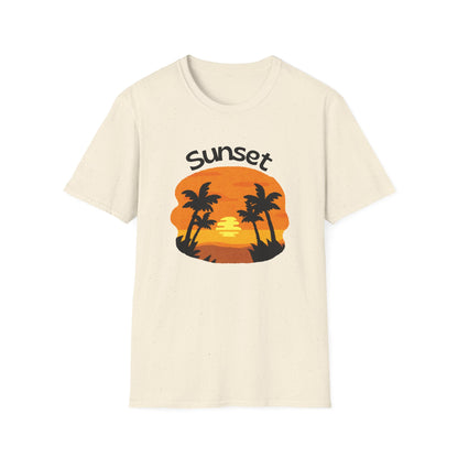 Sunset Palm Tee Retro Beach Sunset T-Shirt