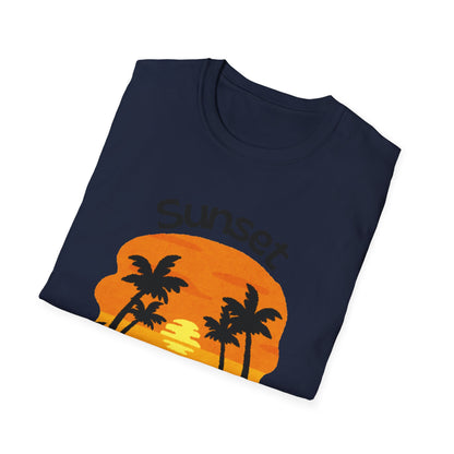 Sunset Palm Tee Retro Beach Sunset T-Shirt