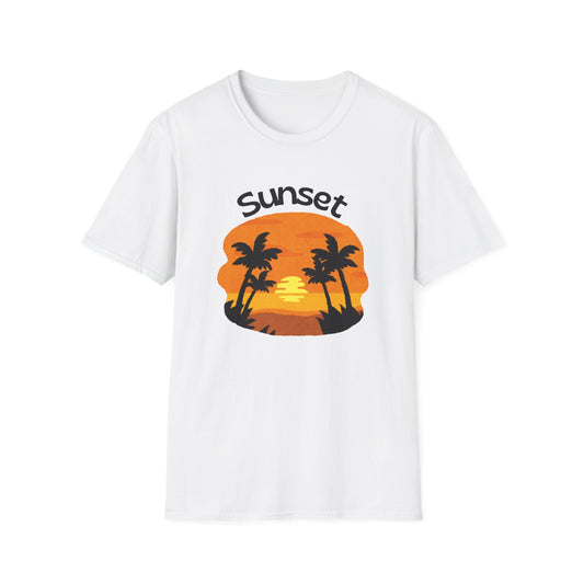 Sunset Palm Tee Retro Beach Sunset T-Shirt