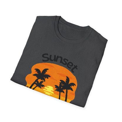 Sunset Palm Tee Retro Beach Sunset T-Shirt