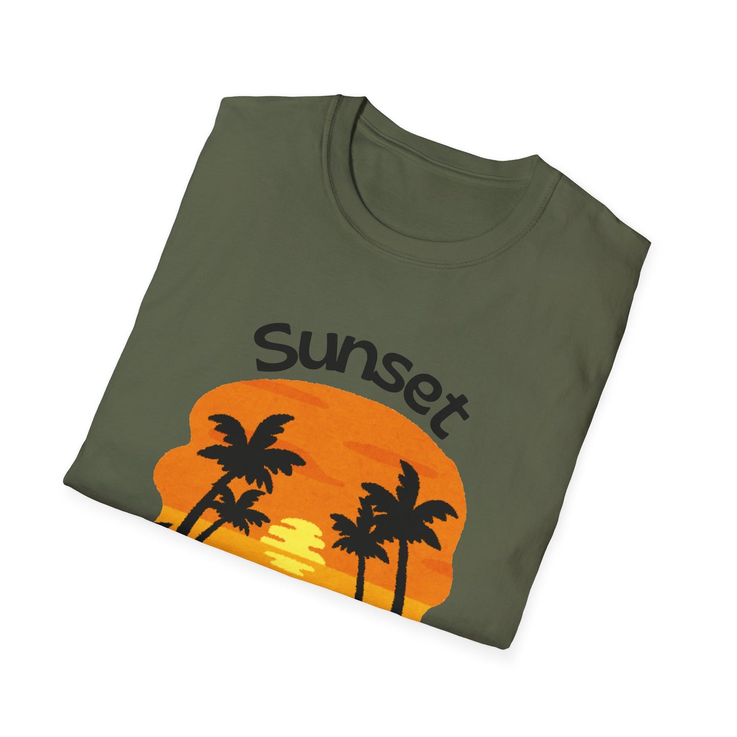 Sunset Palm Tee Retro Beach Sunset T-Shirt